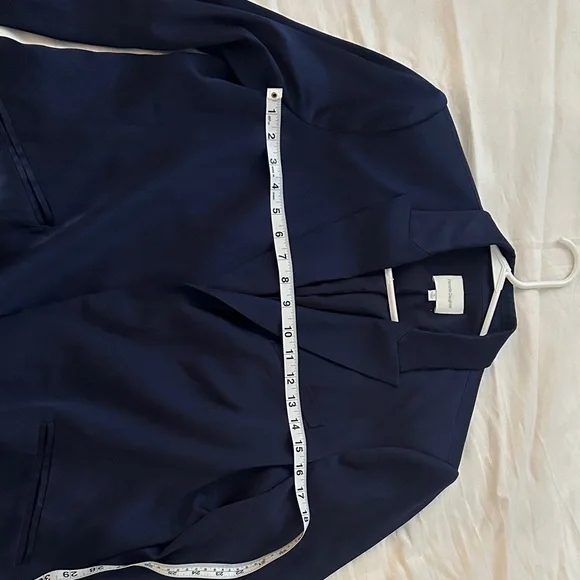 Favorite Daughter The Satin Blazer Navy Venetian Blue Women’s Medium - Picture 9 of 11